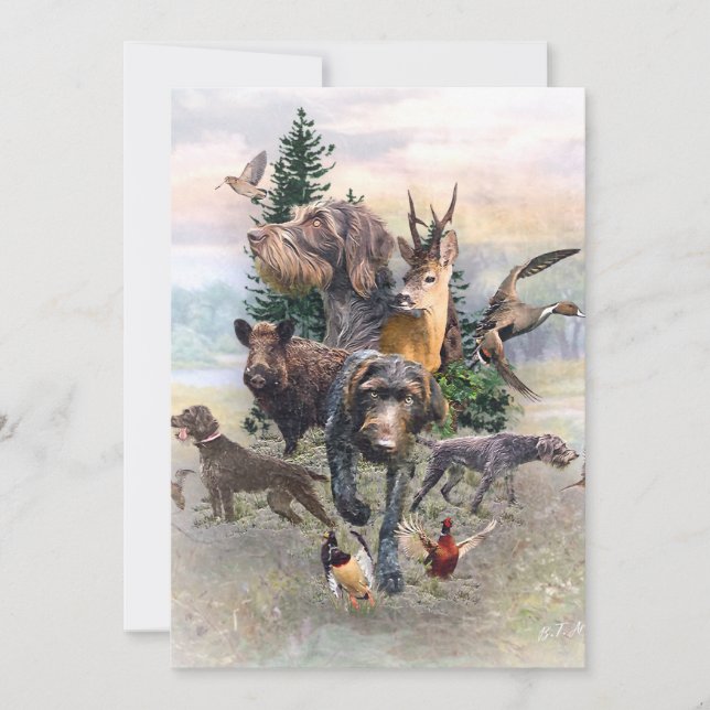 German Wirehaired Pointer   Invitation (Front)