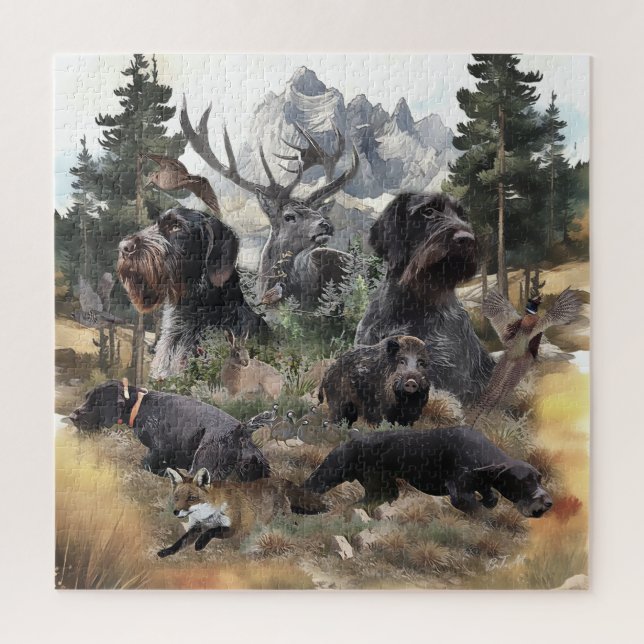 German Wirehaired Pointer Jigsaw Puzzle (Vertical)