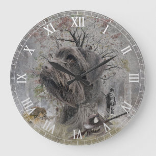 German Wirehaired Pointer Large Clock
