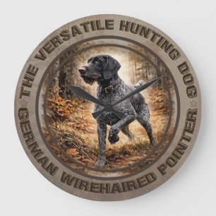 German Wirehaired Pointer Large Clock