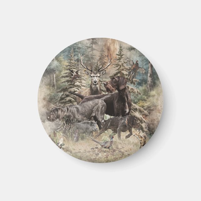 German Wirehaired Pointer Magnet (Front)