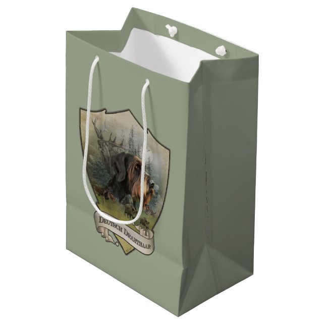 German Wirehaired Pointer    Medium Gift Bag (Front Angled)
