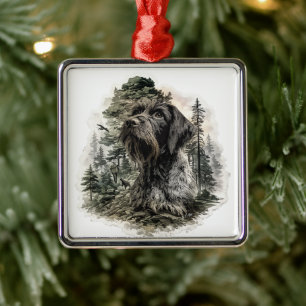 German Wirehaired Pointer Metal Ornament