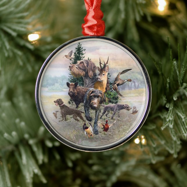 German Wirehaired Pointer   Metal Ornament (Tree)
