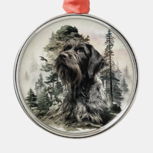 German Wirehaired Pointer Metal Ornament