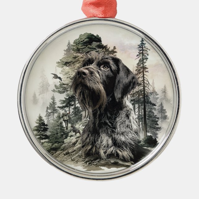 German Wirehaired Pointer Metal Ornament (Front)