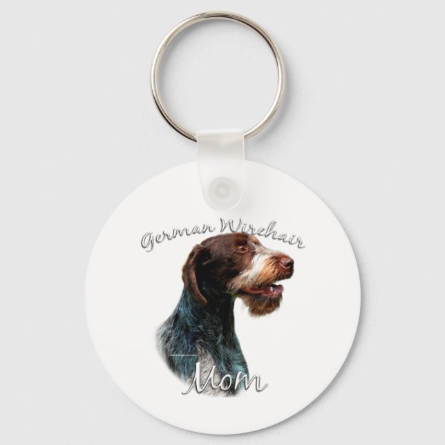 German Wirehaired Pointer Mom 2 Keychain (Front)