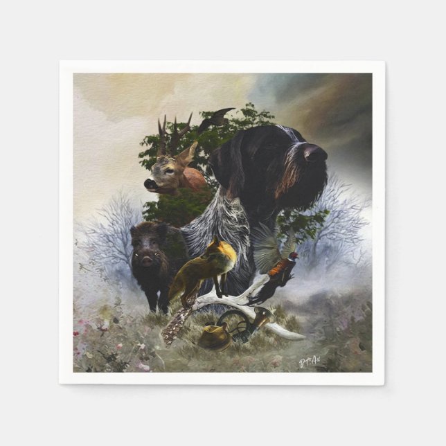  German Wirehaired Pointer     Napkin (Front)
