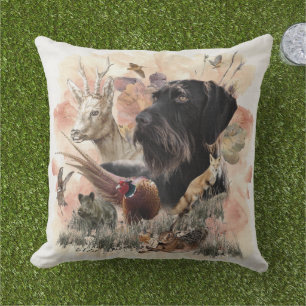 German Wirehaired Pointer Outdoor Pillow