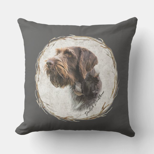 German Wirehaired Pointer      Outdoor Pillow (Front)