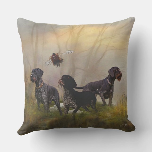  German Wirehaired Pointer  Outdoor Pillow (Back)