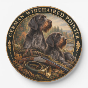 German Wirehaired Pointer Paper Plate