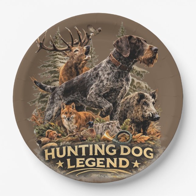 German Wirehaired Pointer Paper Plate (Front)