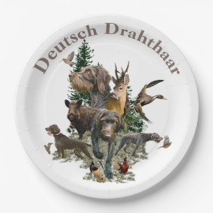 German Wirehaired Pointer Paper Plate