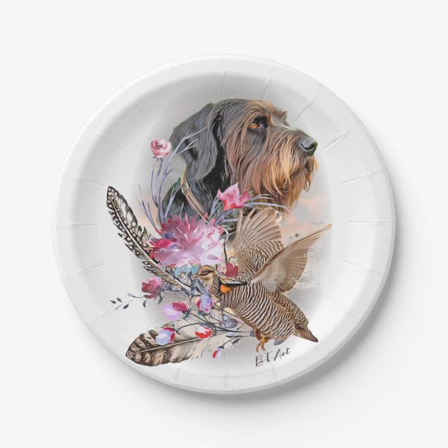 German Wirehaired Pointer    Paper Plate (Front)