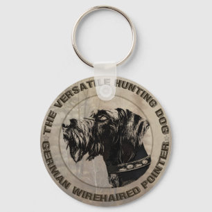 German Wirehaired Pointer Paper Plates Keychain