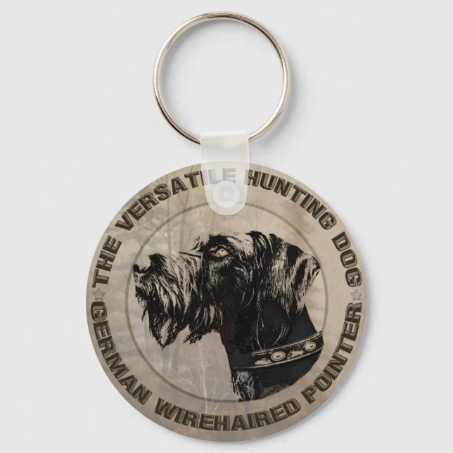 German Wirehaired Pointer   Paper Plates Keychain (Front)