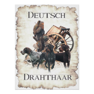German Wirehaired Pointer Pedestal Sign Bath Towel