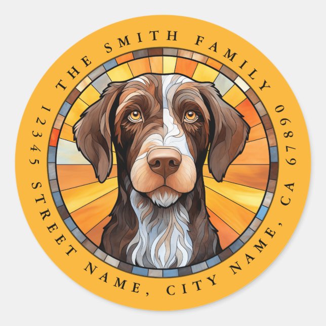 German Wirehaired Pointer Round Stickers (Front)