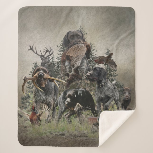 German Wirehaired Pointer       Sherpa Blanket (Front)