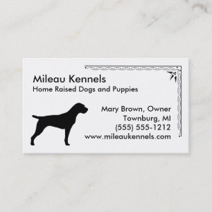 German Wirehaired Pointer Silhouette Business Card