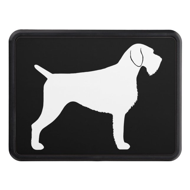 German Wirehaired Pointer Silhouette Trailer Hitch Cover (Front)