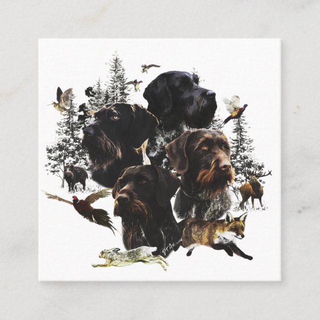  German Wirehaired Pointer     Square Business Card (Front)