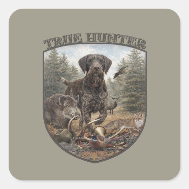 German Wirehaired Pointer Square Sticker (Front)