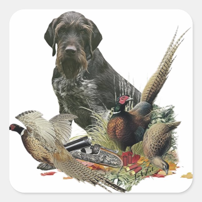 German Wirehaired Pointer     Square Sticker (Front)