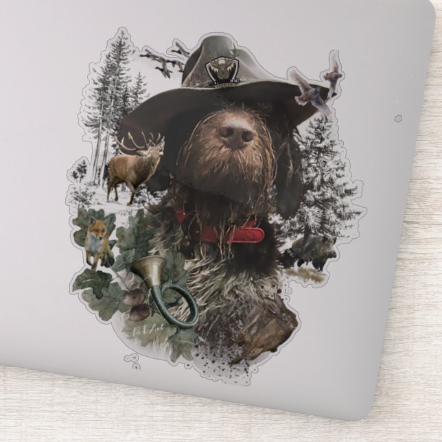 German Wirehaired Pointer      Sticker (Detail)
