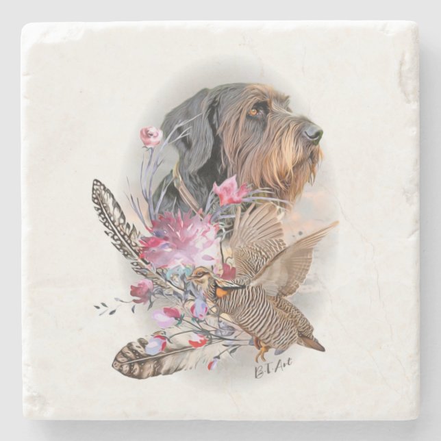 German Wirehaired Pointer   Stone Coaster (Front)