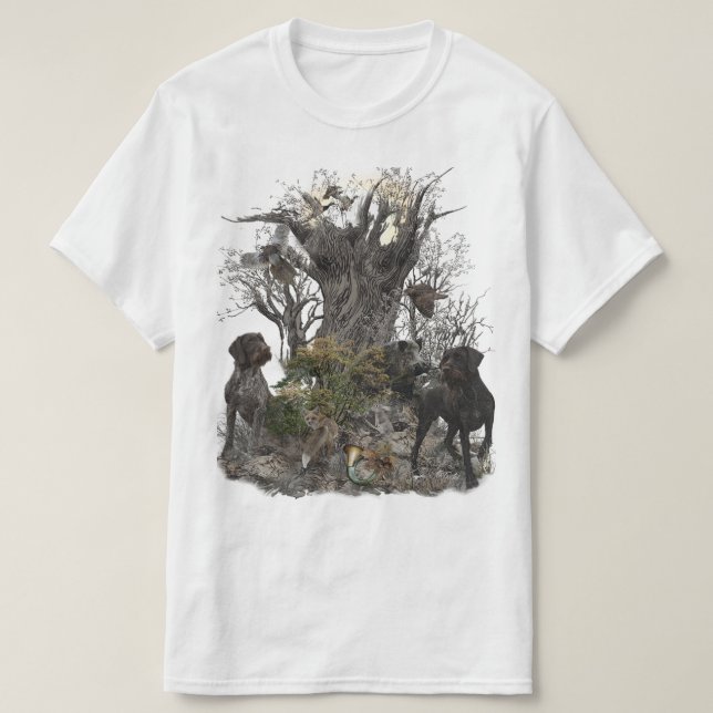 German Wirehaired Pointer  T-Shirt (Design Front)