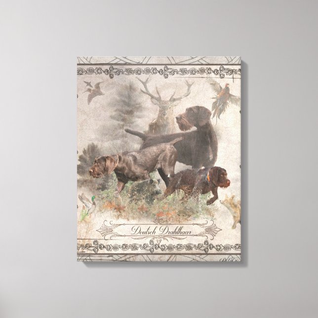 German Wirehaired Pointer  Tapestry Faux Canvas Pr Print (Front)