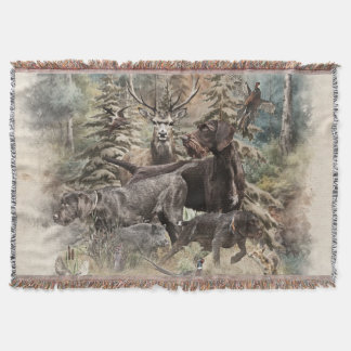 German Wirehaired Pointer Throw Blanket
