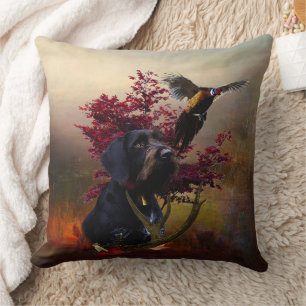 German Wirehaired Pointer Throw Pillow