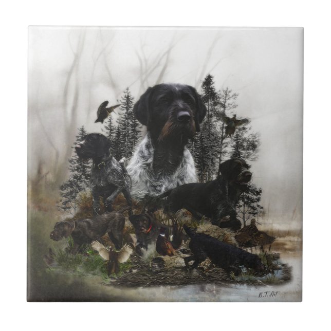 German Wirehaired Pointer   Tile (Front)