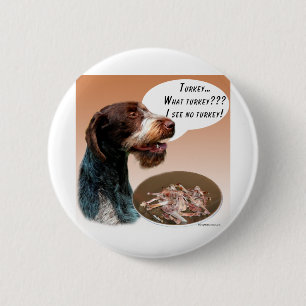 German Wirehaired Pointer Turkey 2 Inch Round Button