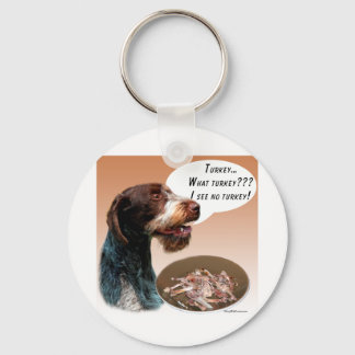 German Wirehaired Pointer Turkey Keychain
