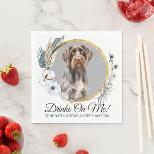 German Wirehaired Pointer Wedding Photo Napkin