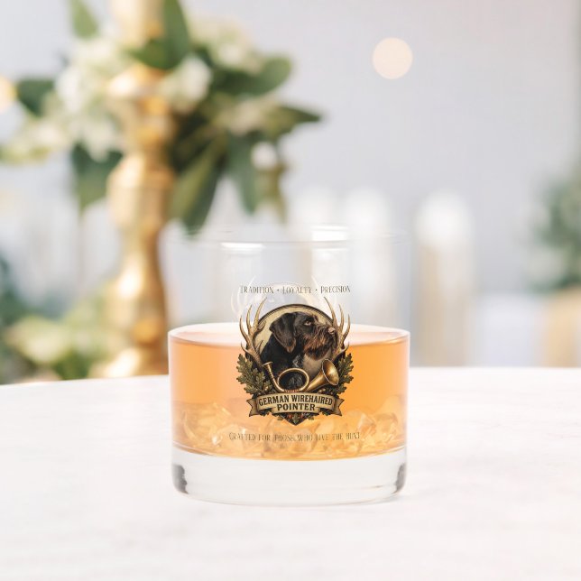 German Wirehaired Pointer Whiskey Glass (Insitu (Wedding))