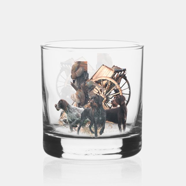 German Wirehaired Pointer     Whiskey Glass (Front)
