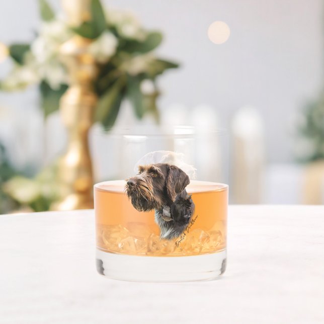  German Wirehaired Pointer Whiskey Glass (Insitu (Wedding))