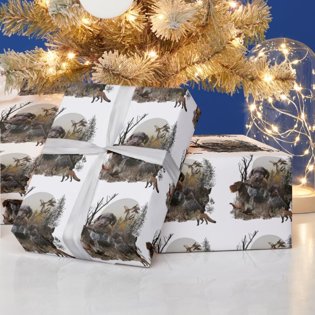German Wirehaired Pointer Wrapping Paper (Holidays)