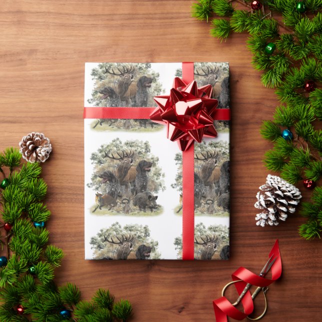 German wirehaired pointers, The Passion for Huntin Wrapping Paper (Holiday Gift)