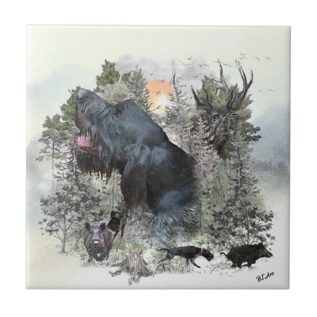 German wirehaired pointers tile (Front)
