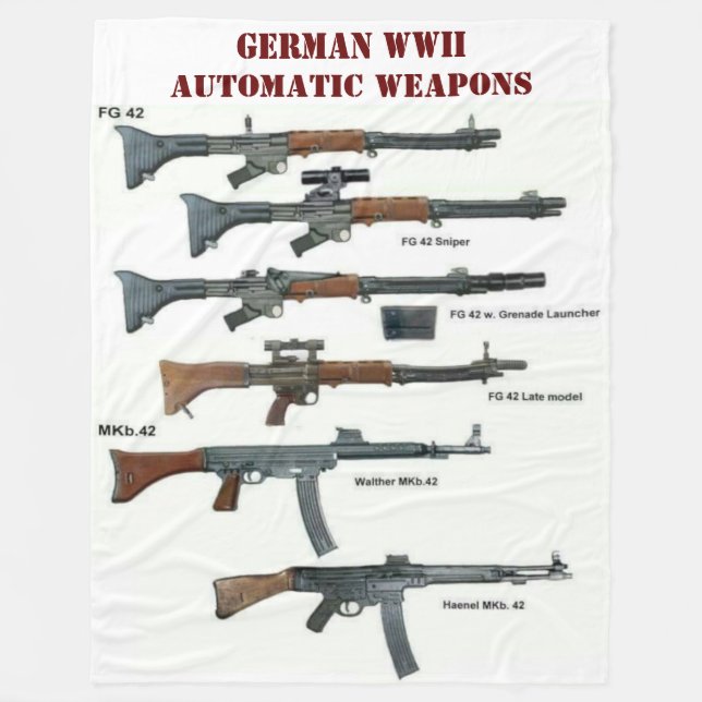 GERMAN WWII AUTOMATIC WEAPONS FLEECE BLANKET (Front)
