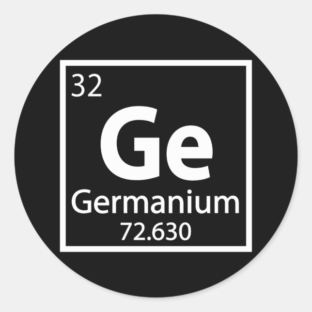 Germanium - German Science Periodic Table Classic Round Sticker (Front)