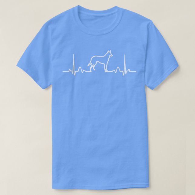 GermanShepherd Dog Heartbeat Funny Dog Gift Tee  (Design Front)