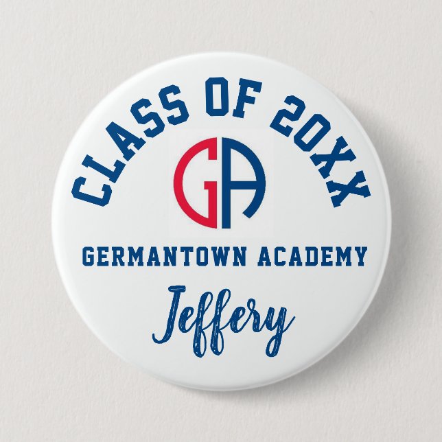 Germantown Academy Button Logo Custom Personalized (Front)