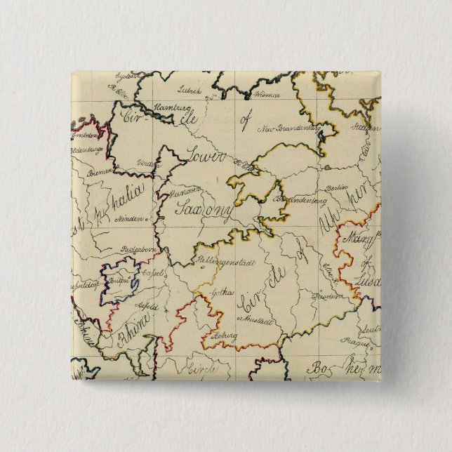 Germany 11 2 inch square button (Front)